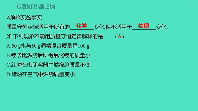 2024山东中考复习 人教版化学 考点研究 微专题3　质量守恒定律的应用 课件第2页