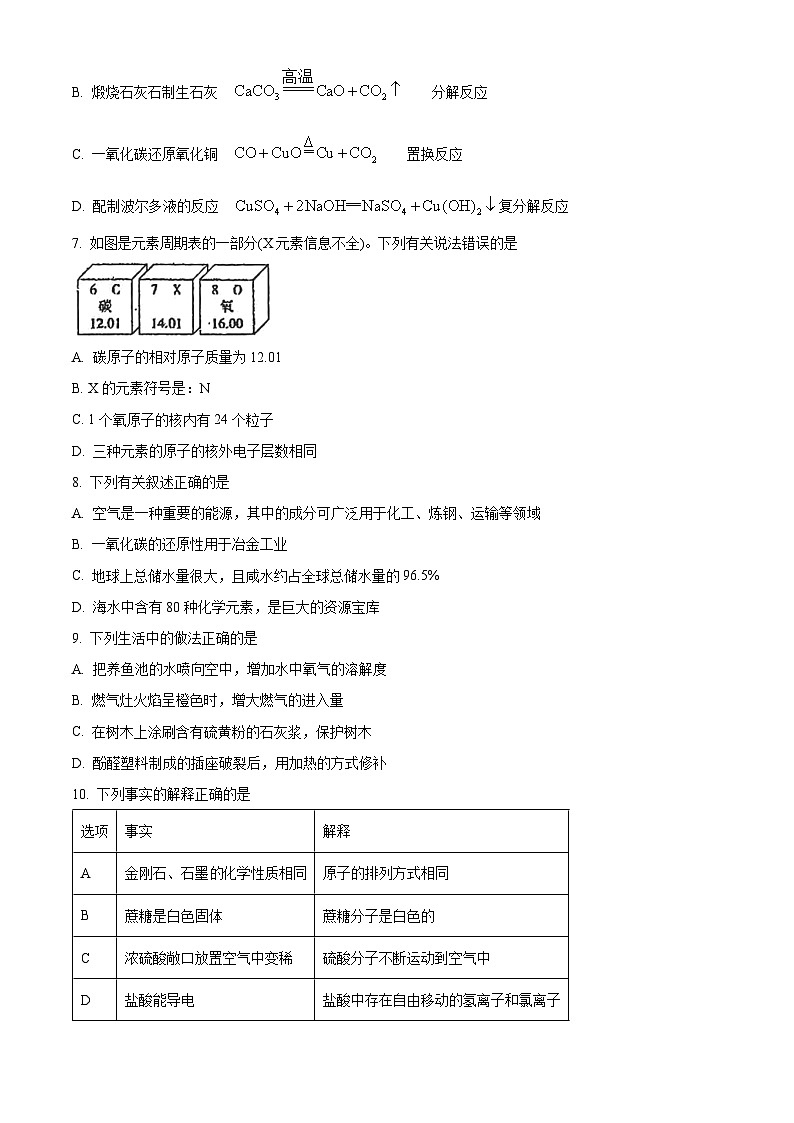 黑龙江省哈尔滨市工业大学附属中学2023-2024学年九年级下学期开学考试化学测试题（原卷版+解析版）03