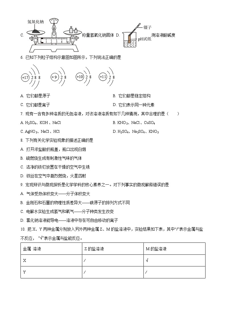 精品解析：江苏省盐城市飞达路初级中学2023-2024学年九年级下学期3月月考化学试题（原卷版）第2页