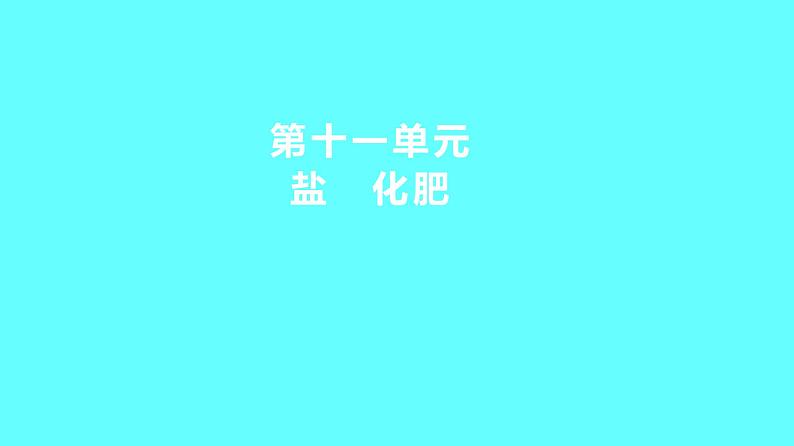 2024湖南中考复习 人教版化学 第十一单元　盐　化肥 课件01