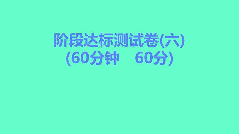 2024贵州中考一轮复习 人教版化学 阶段达标测试卷（六） 课件01