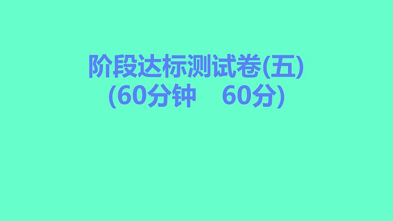 2024贵州中考一轮复习 人教版化学 阶段达标测试卷（五） 课件01