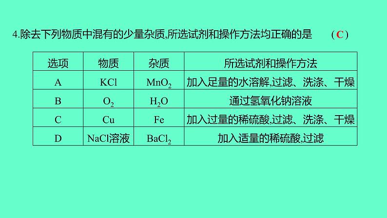 2024贵州中考一轮复习 人教版化学 2024贵州初中学业水平考试模拟卷（四） 课件05