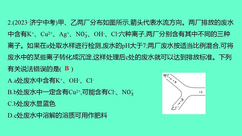 2024贵州中考一轮复习 人教版化学 技能提升专项训练四　物质共存、检验、鉴别、分离与除杂 课件第3页