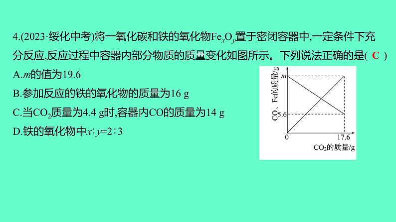 2024贵州中考一轮复习 人教版化学 技能提升专项训练五　化学中质量关系的应用 课件第5页