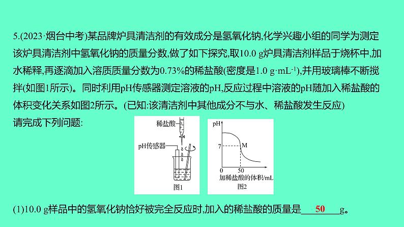 2024贵州中考一轮复习 人教版化学 技能提升专项训练五　化学中质量关系的应用 课件第6页