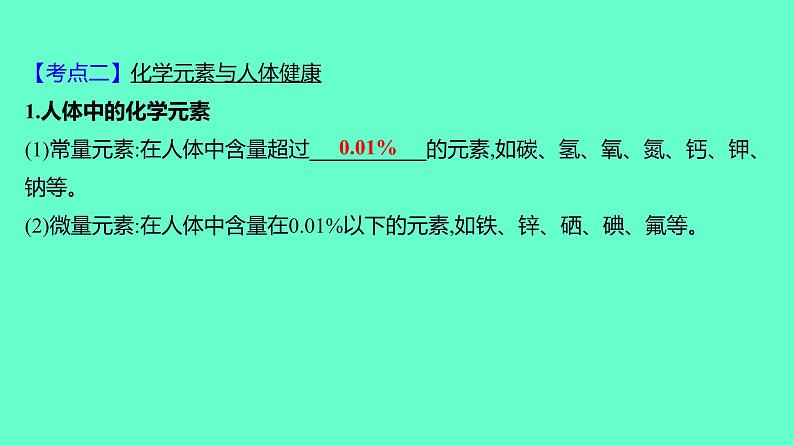 2024贵州中考一轮复习 人教版化学 教材基础复习 主题五　第十一讲　化学与生活 课件第7页