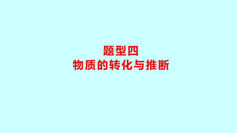 2024贵州中考复习 人教版化学 题型四　物质的转化与推断 课件第1页