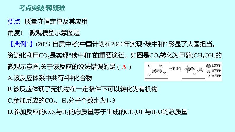 2024贵州中考复习 人教版化学 板块三 第2讲　质量守恒定律 课件07