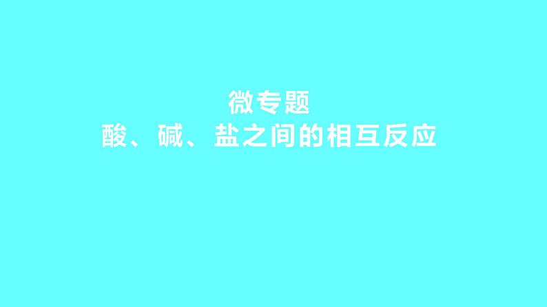 2024湖南中考复习 人教版化学 微专题　酸、碱、盐之间的相互反应 课件第1页