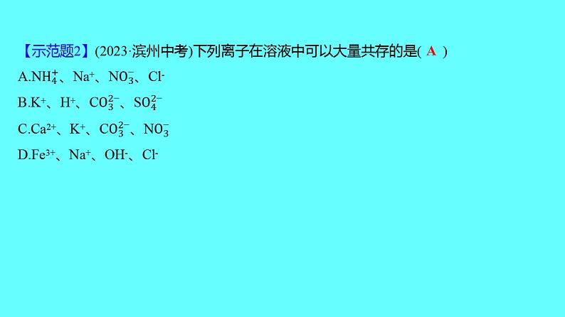 2024湖南中考复习 人教版化学 微专题　酸、碱、盐之间的相互反应 课件第7页