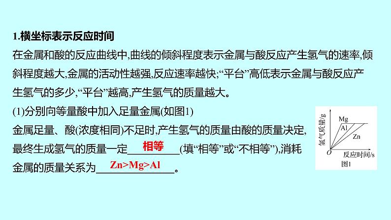 2024贵州中考复习 人教版化学 专项突破2　金属与酸反应的曲线 课件第3页