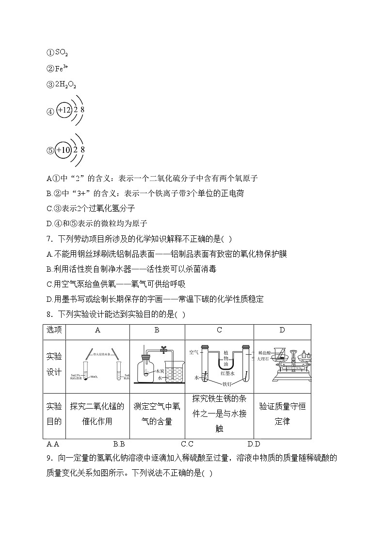 陕西省部分学校2024届九年级下学期中考一模化学试卷(含答案)02