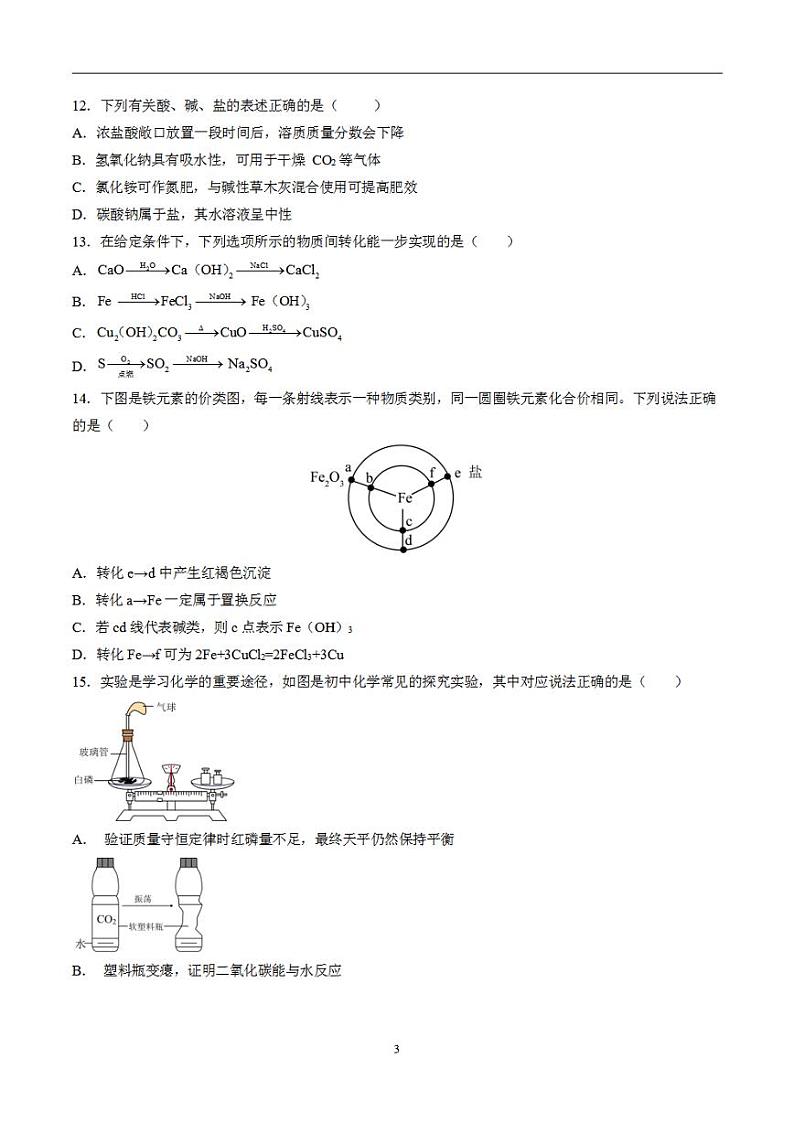 备战2024年初三中考模拟卷：化学卷08（全国通用）（原卷版）第3页