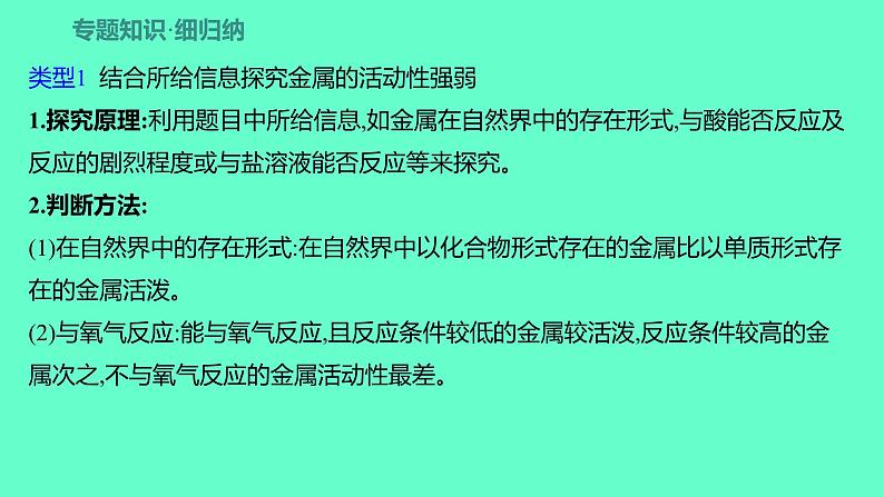 2024福建中考一轮复习 人教版化学 微专题四　金属活动性顺序的探究课件PPT02