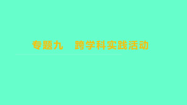 2024福建中考一轮复习 人教版化学 专题九　跨学科实践活动课件PPT第1页