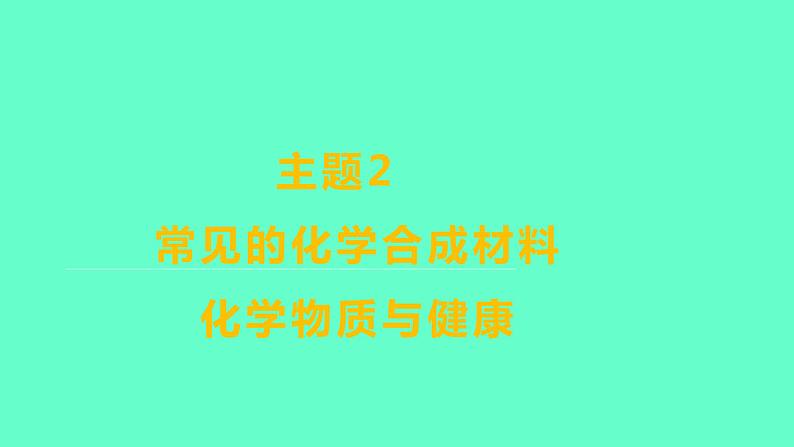 2024福建中考一轮复习 人教版化学 教材基础复习 板块四　主题2　常见的化学合成材料　化学物质与健康课件PPT01