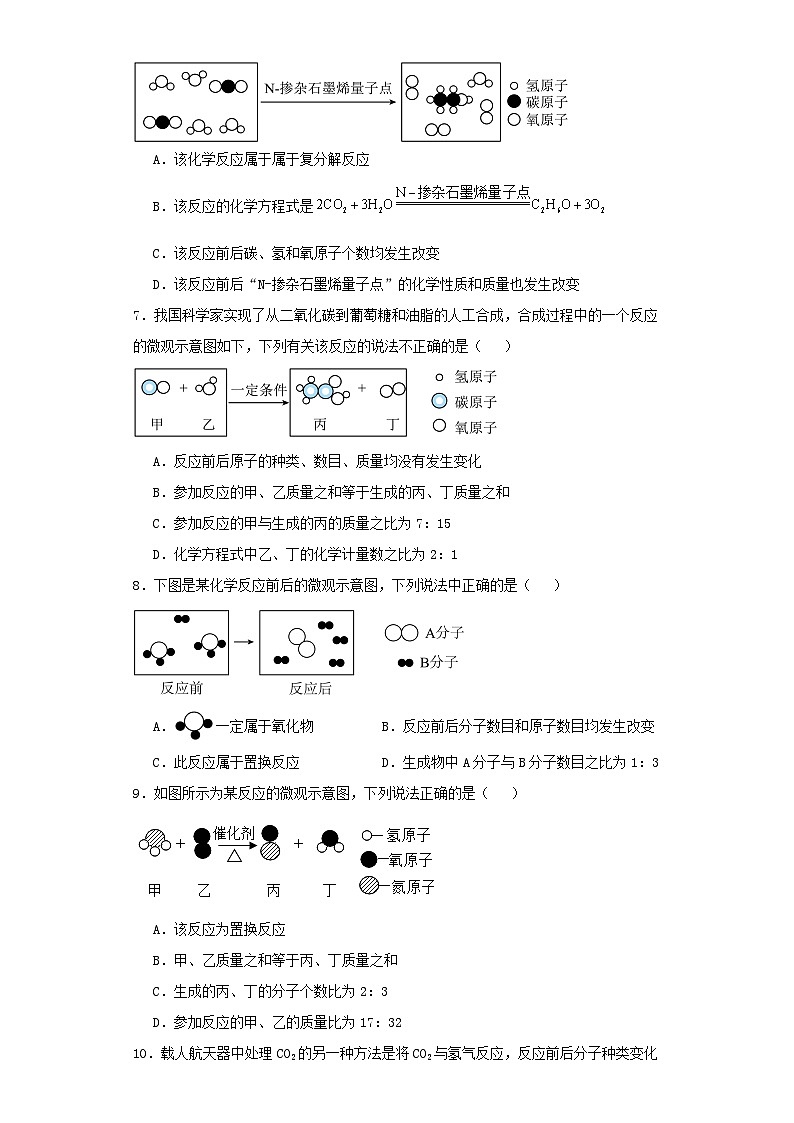 专题04 物质微观示意图-三年中考（2021-2023）化学模拟题知识点汇编专项训练第3页