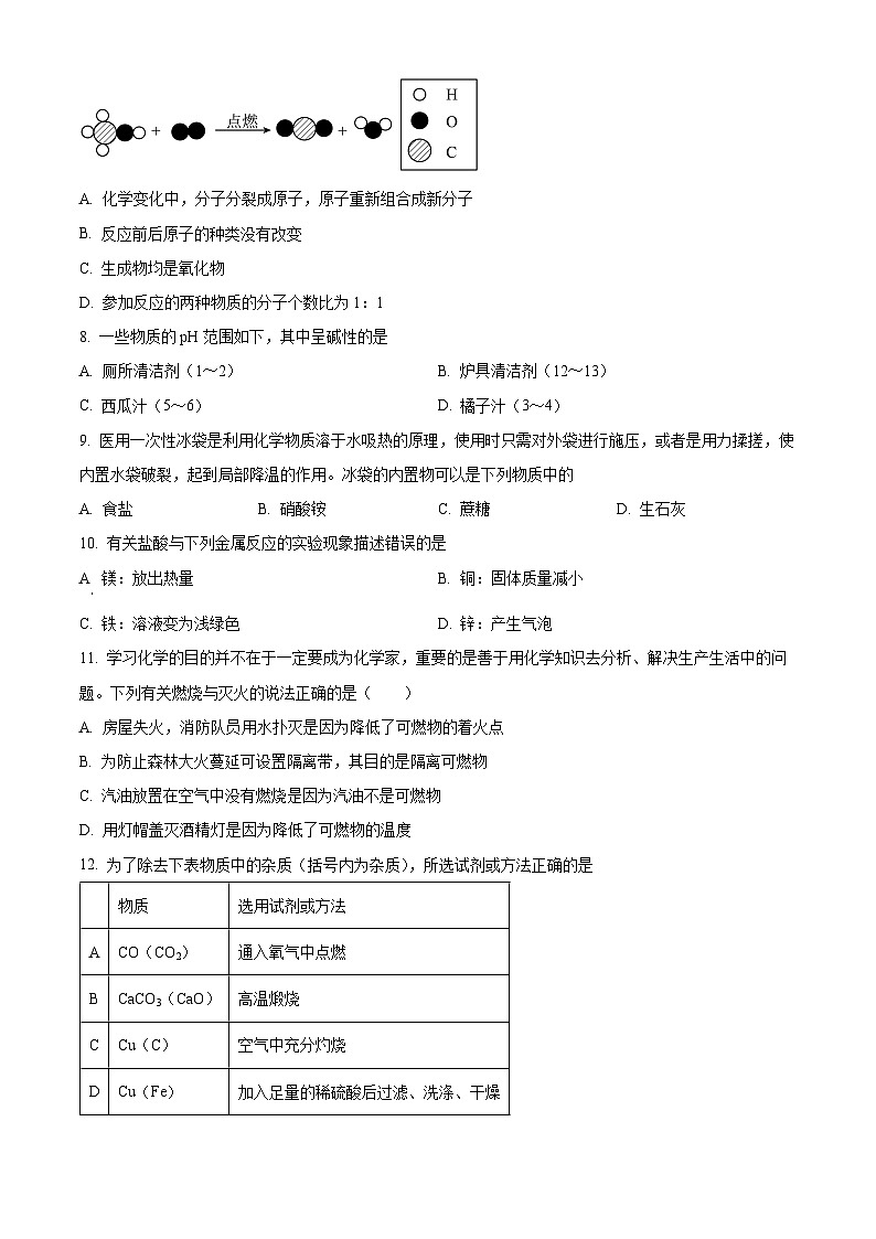 湖南省周南教育集团2023-2024学年九年级下学期学科素质诊断 （一）化学试题（原卷版+解析版）02