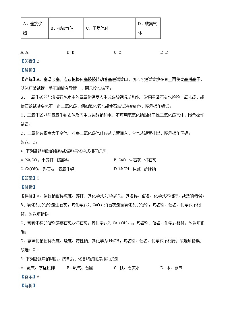 吉林省长春市德惠市第二十九中学2023-2024学年九年级下学期第一次月考化学试题（原卷版+解析版）02