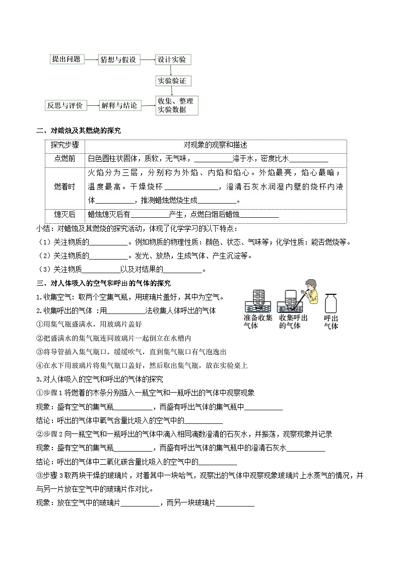 人教版九年级化学上册课后培优分级练第3课课题2化学是一门以实验为基础的科学(原卷版+解析)02