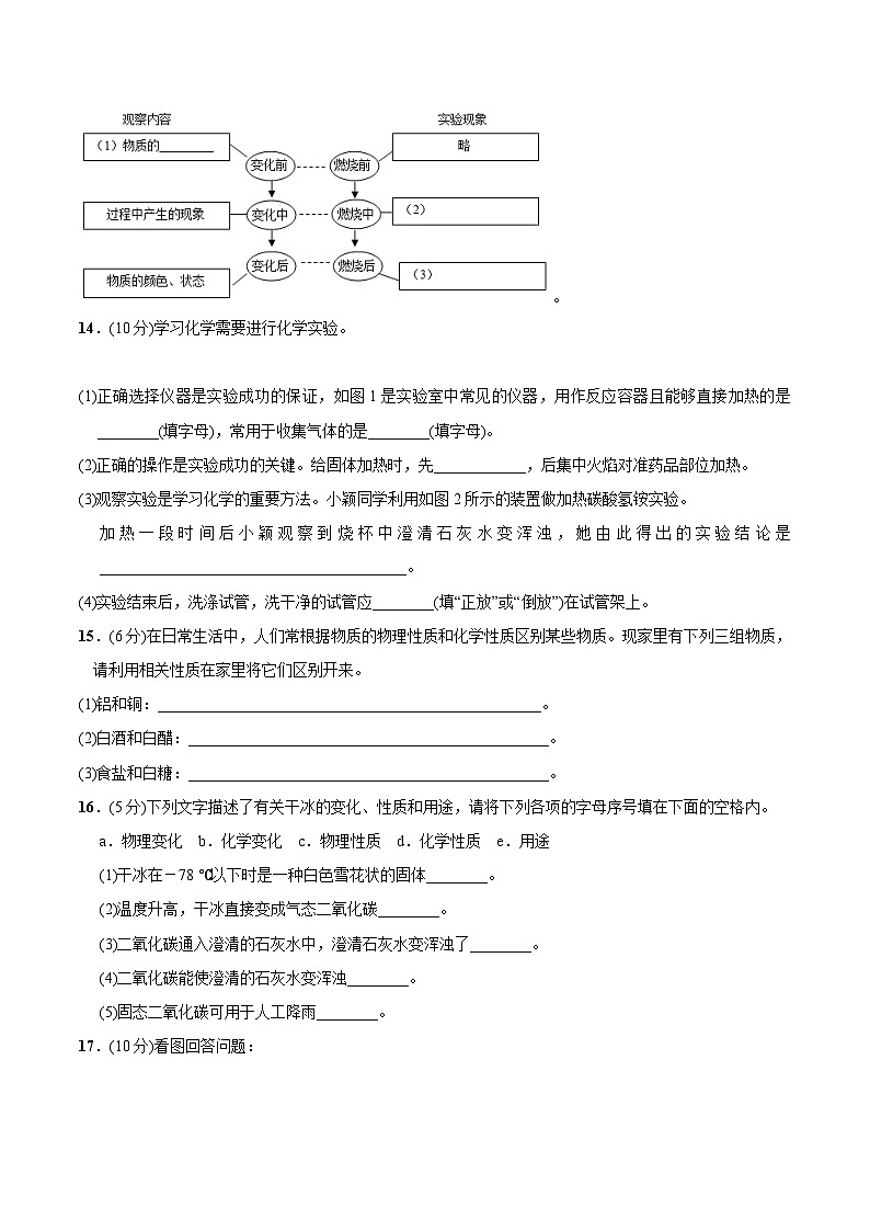 人教版九年级化学上册尖子生必备考点精讲精练第一单元走进化学世界培优检测卷(原卷版+解析)03