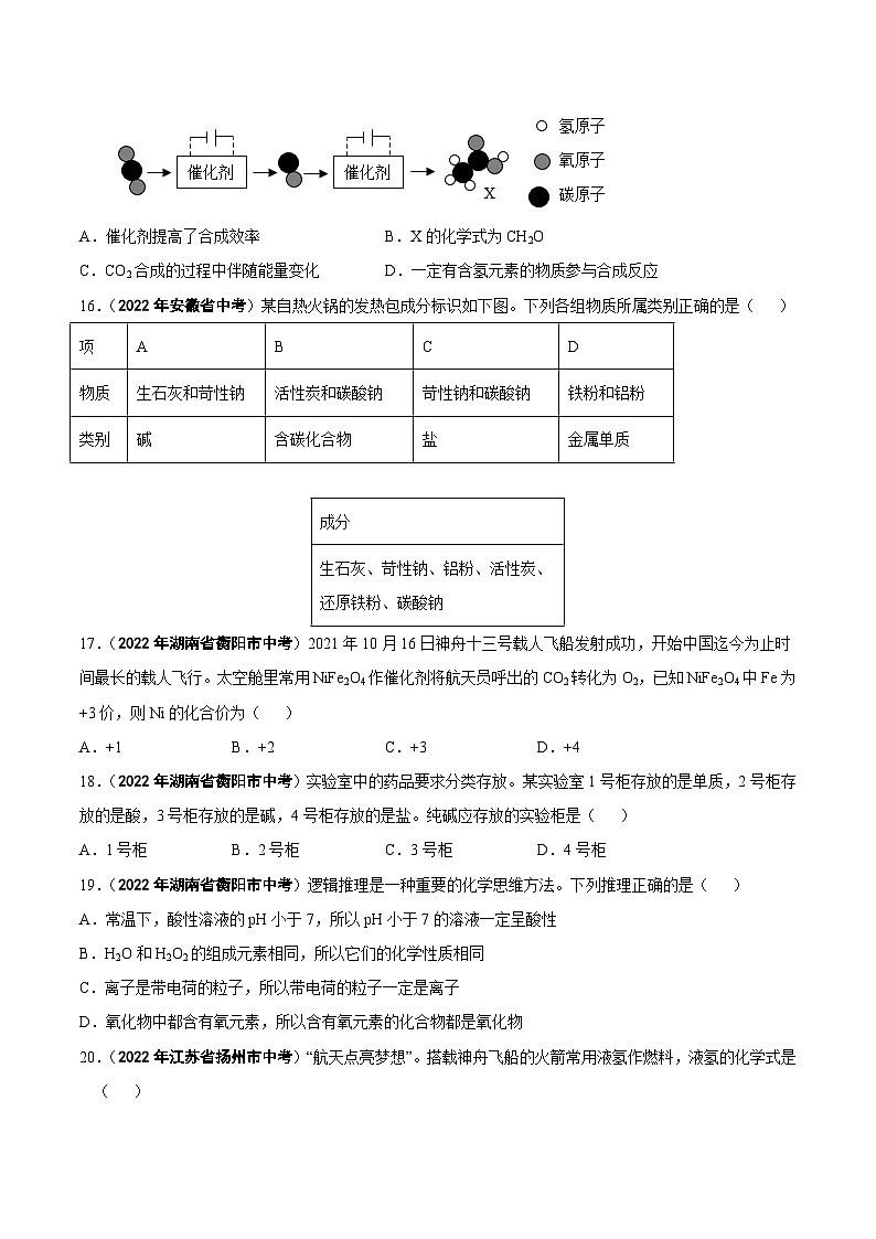 中考化学真题分项汇编(全国通用)(第01期)专题06物质的分类及化学用语(原卷版+解析)第3页