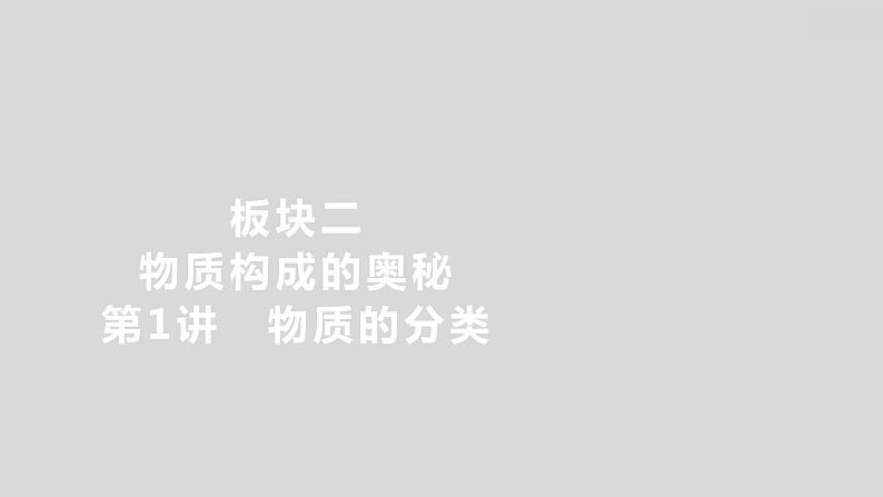 2024广西中考复习 通用版化学 教材基础复习 板块二  第1讲　物质的分类 课件01