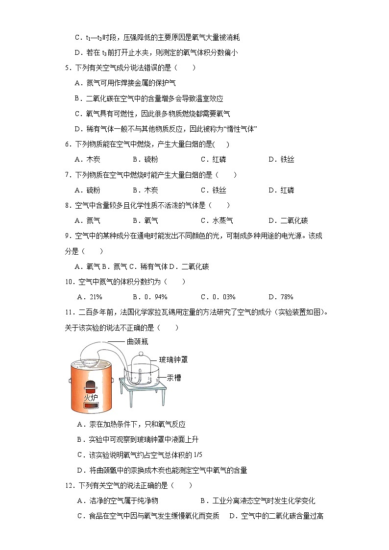 专题19 空气-三年中考（2021-2023）化学模拟题知识点汇编专项训练第2页