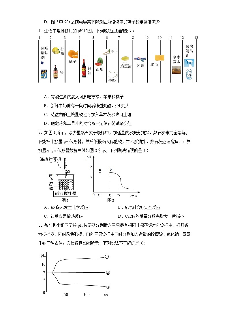 专题26 溶液的酸碱性和pH-三年中考（2021-2023）化学模拟题知识点汇编专项训练第2页