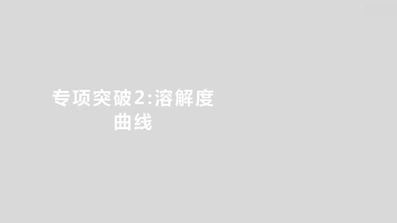 2024广西中考复习 通用版化学 教材基础复习 专项突破2：溶解度曲线 课件第1页