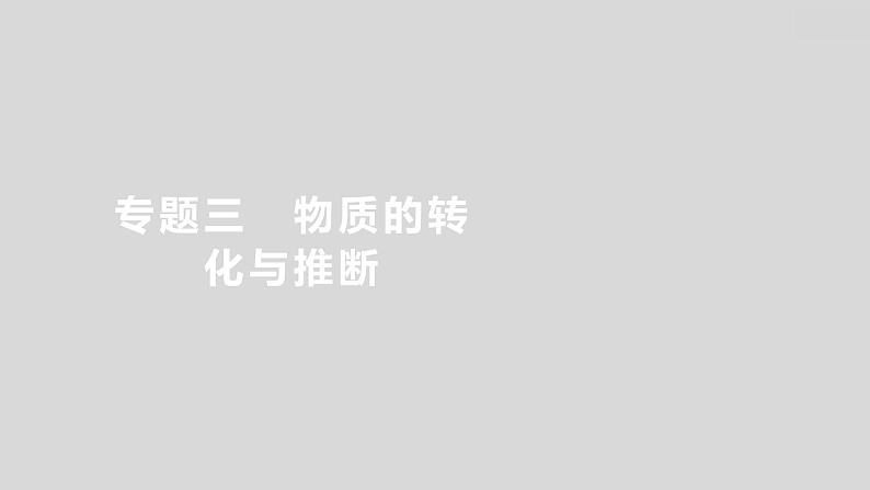 2024广西中考复习 通用版化学 热考专题突破 专题三　物质的转化与推断 课件第1页