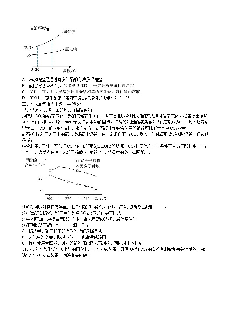 2024年安徽省中考化学模拟试题（二十二）第3页