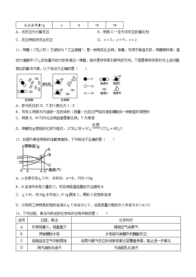 2024年广东省中山市多校联考3月中考模拟考试化学试卷(无答案)03