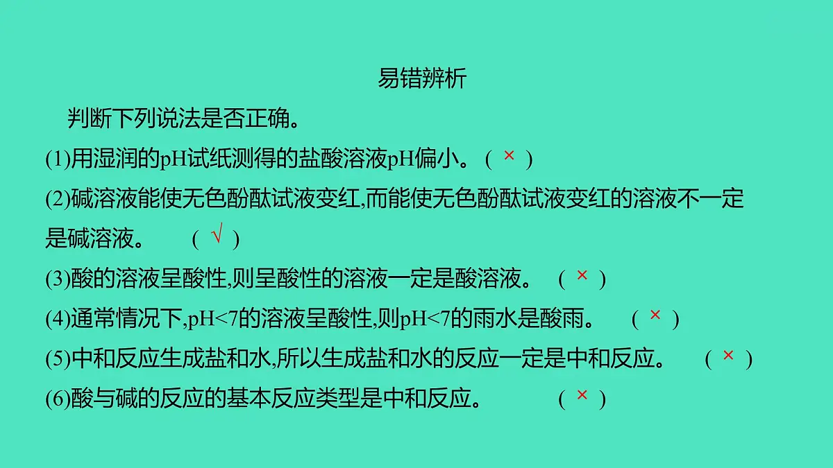 2024中考一轮复习 鲁教版化学 教材基础复习 第七单元 第三节、第四节 溶液的酸碱性及中和反应 课件第6页
