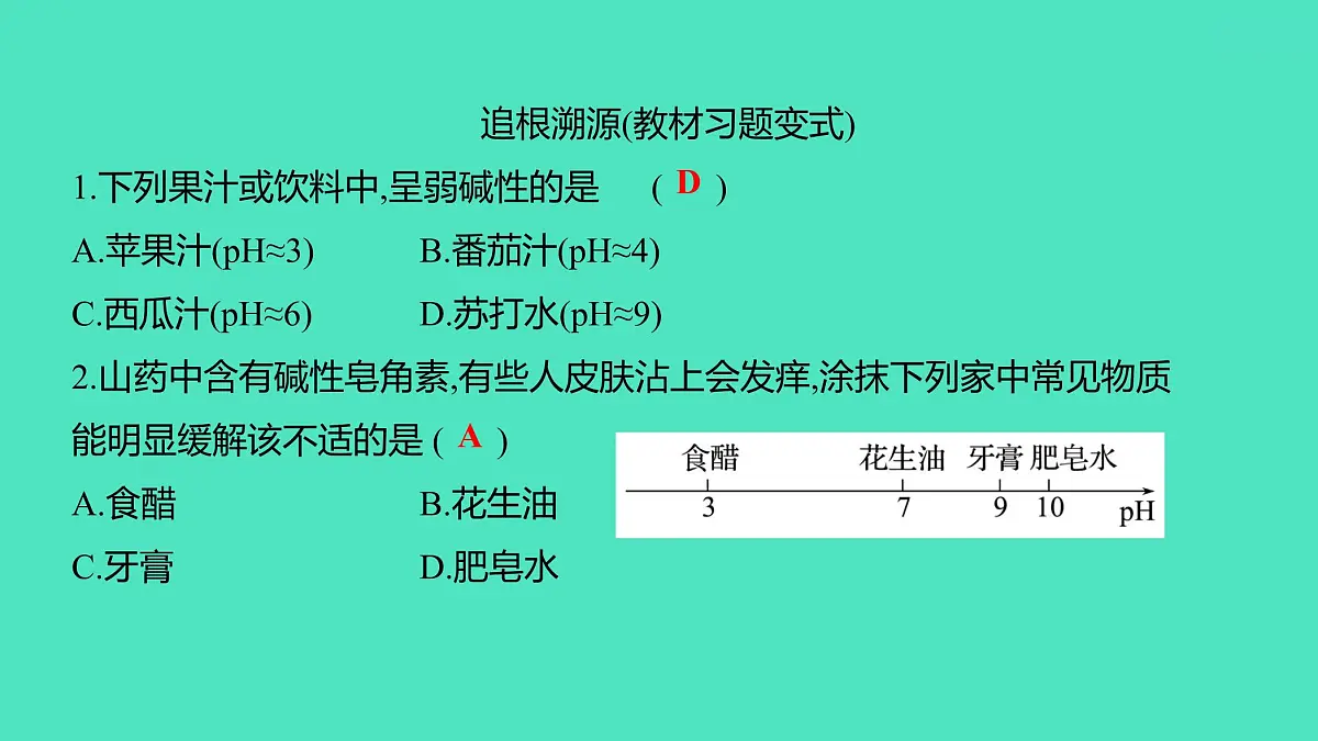 2024中考一轮复习 鲁教版化学 教材基础复习 第七单元 第三节、第四节 溶液的酸碱性及中和反应 课件第7页