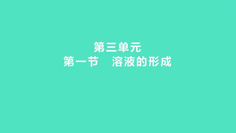 2024中考一轮复习 鲁教版化学 教材基础复习 第三单元 第一节　溶液的形成 课件第1页