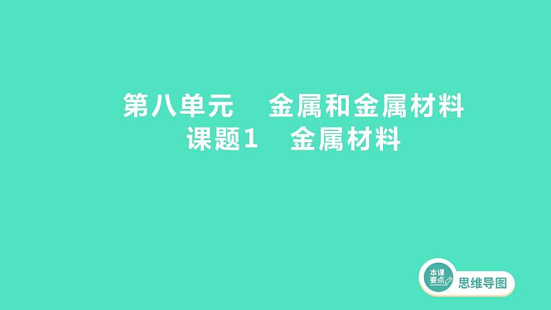 2023-2024 人教版化学 九年级下册 第八单元   课题1　金属材料 课件第1页