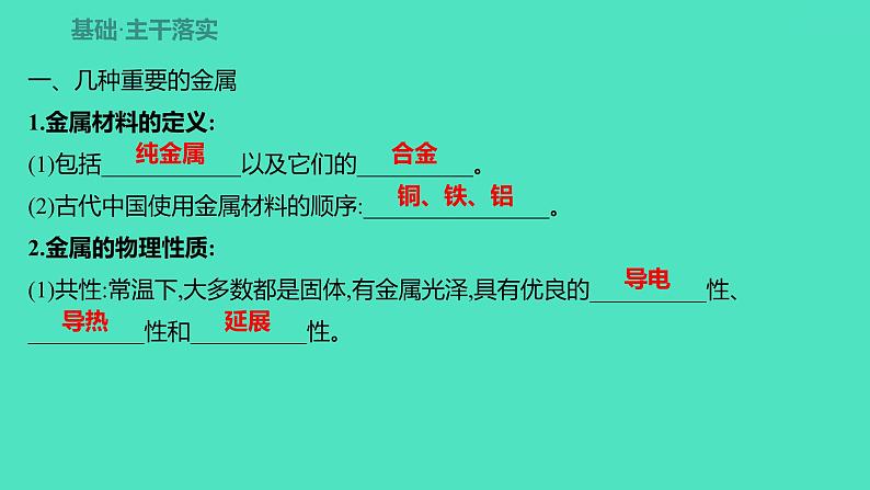 2023-2024 人教版化学 九年级下册 第八单元   课题1　金属材料 课件第3页