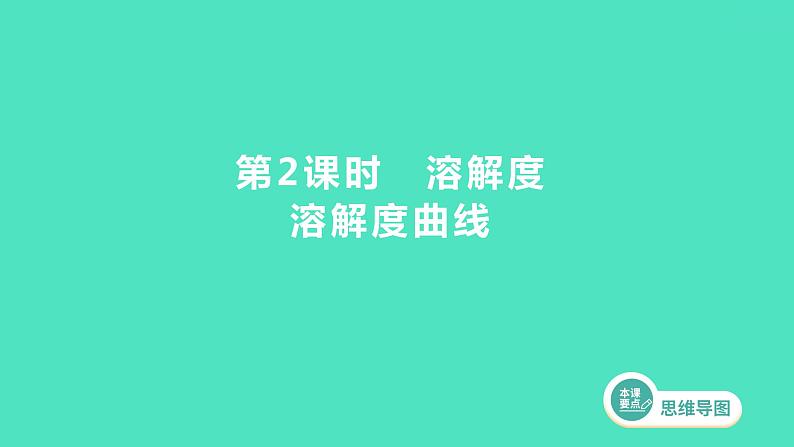 2023-2024 人教版化学 九年级下册 第九单元   课题2　第2课时　溶解度　溶解度曲线 课件第1页