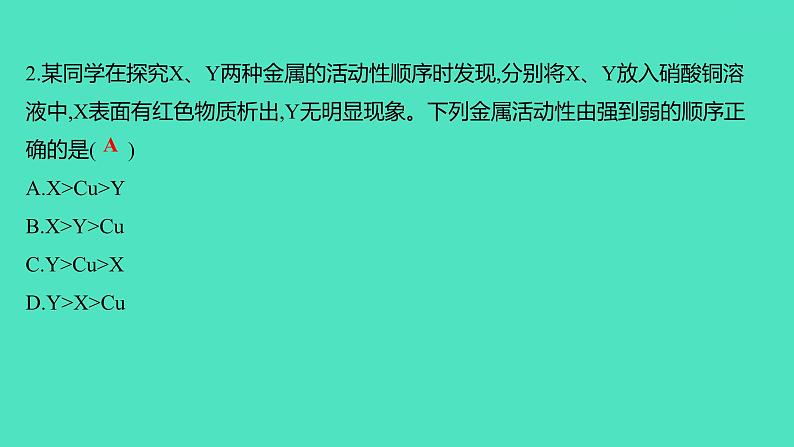 2023-2024 人教版化学 九年级下册 微专题1　金属活动性顺序的判断及应用 课件第7页