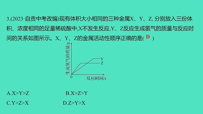 2023-2024 人教版化学 九年级下册 微专题1　金属活动性顺序的判断及应用 课件第8页