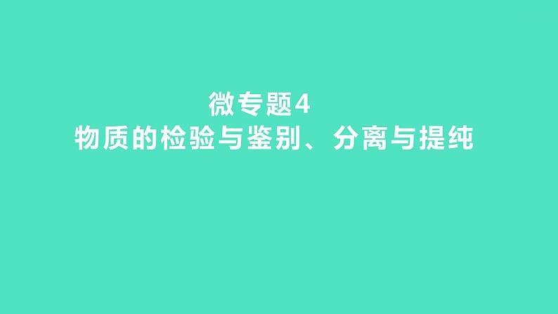 2023-2024 人教版化学 九年级下册 微专题4　物质的检验与鉴别、分离与提纯 课件第1页