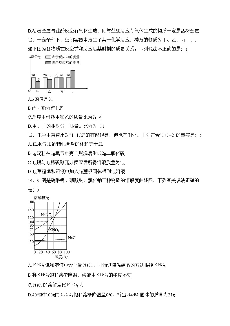 湖南省十三市州2024届九年级上学期期末考试化学试卷(含答案)第3页