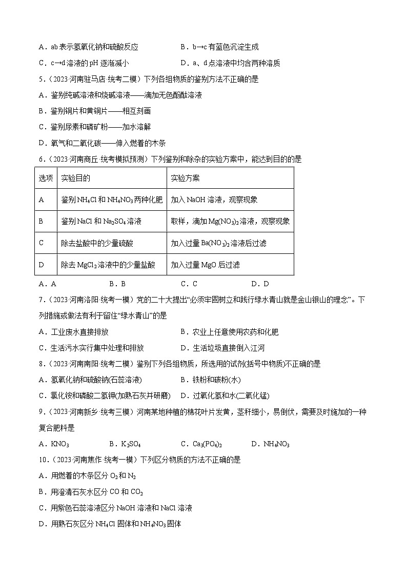 2023年河南省九年级化学中考模拟题分项选编：盐 化肥第2页