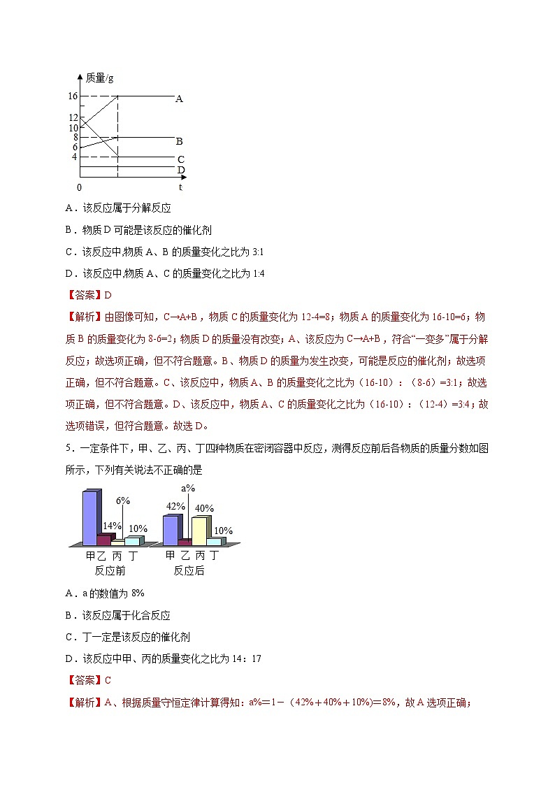 选择专练07（化学方程式计算30题）-2022年中考化学常考点专题必杀集训（人教版）03