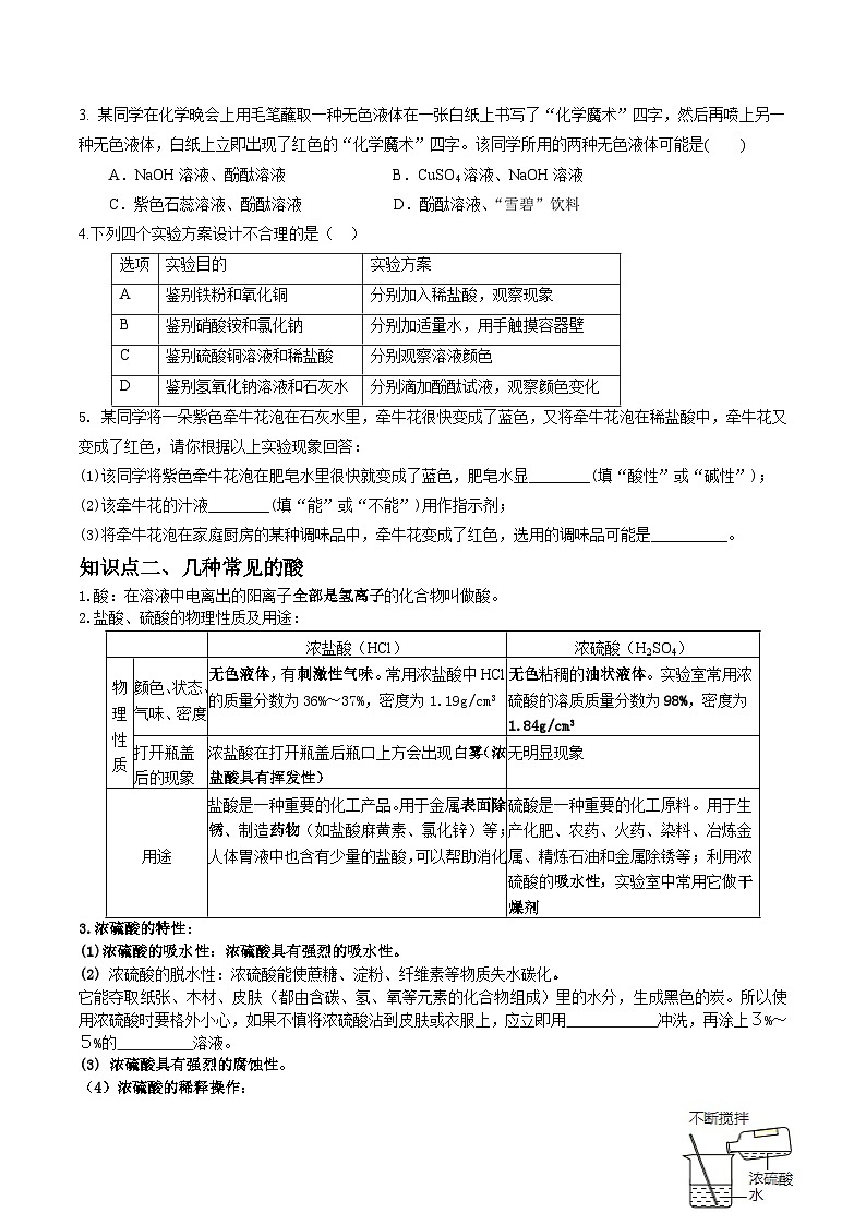 第十单元酸和碱教案  九年级化学人教版下册02