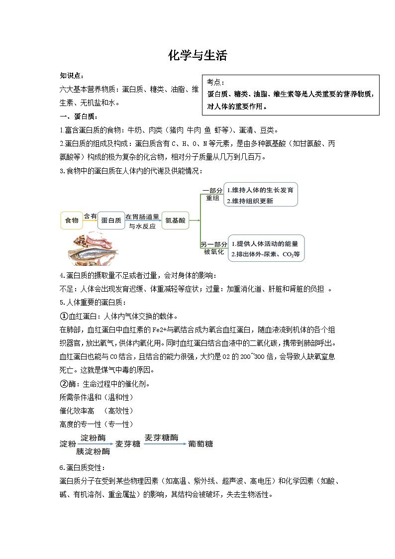 第十二单元化学与生活教案  九年级化学人教版下册01
