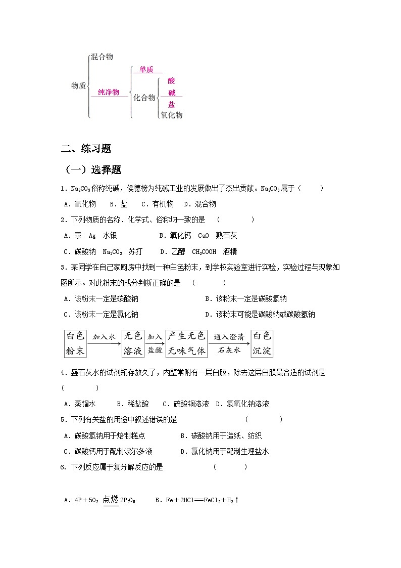 中考化学人教版第十一单元盐、化肥导学案03