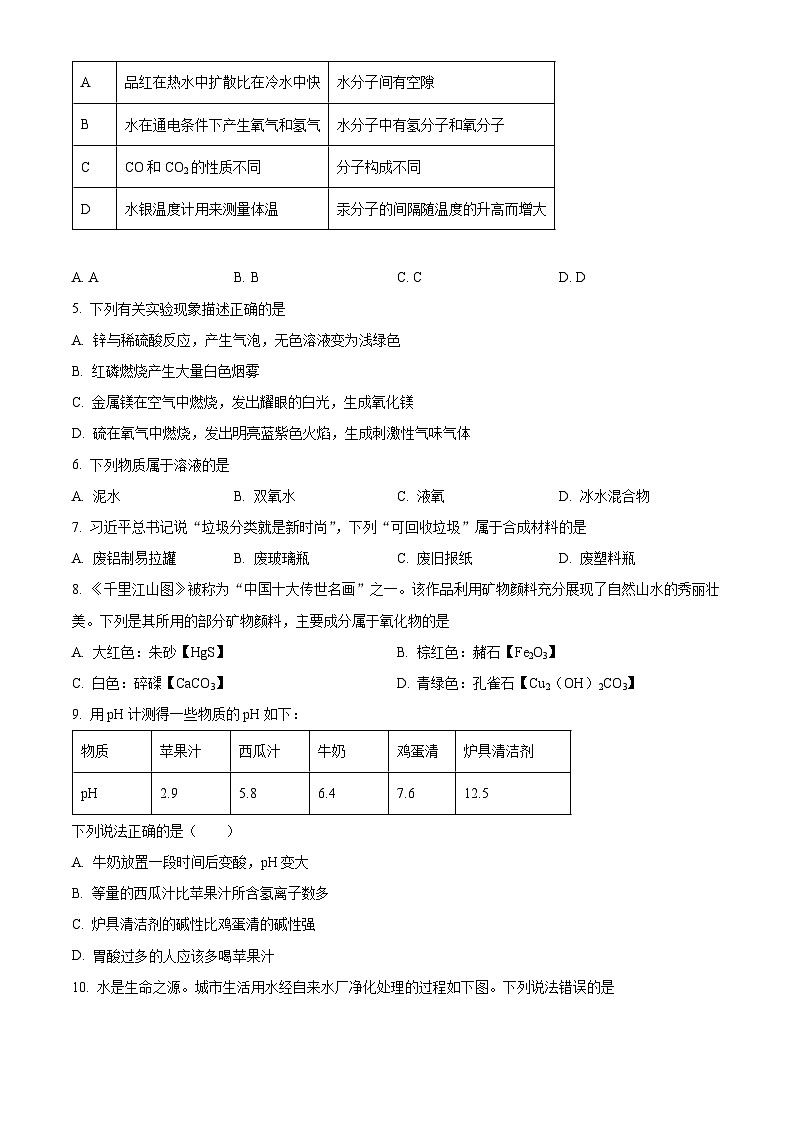 广西柳州市壶西实验中学等2023-2024学年九年级下学期3月联考化学试卷（原卷版+解析版）02